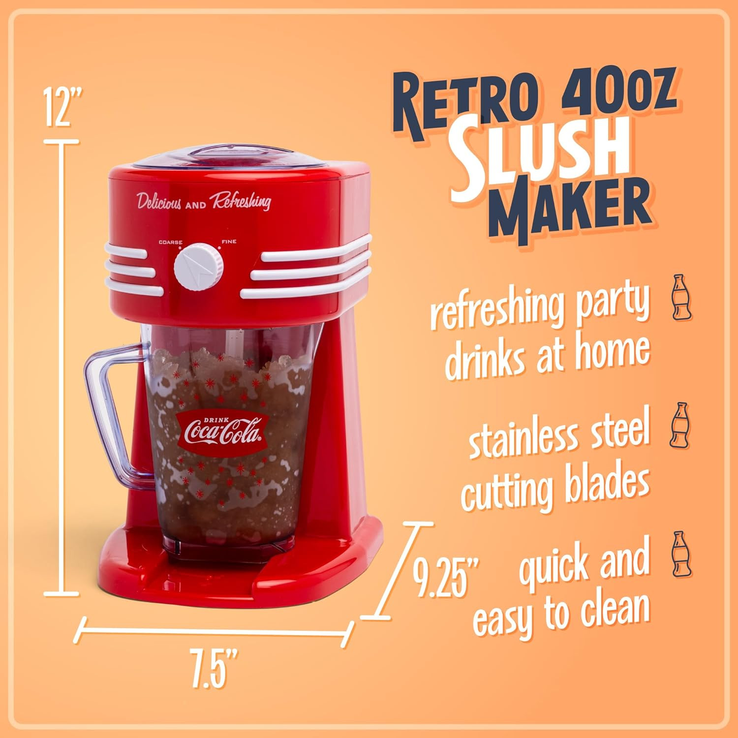 Frozen Drink Maker and Margarita Machine for Home - 40-Ounce Slushy Maker with S