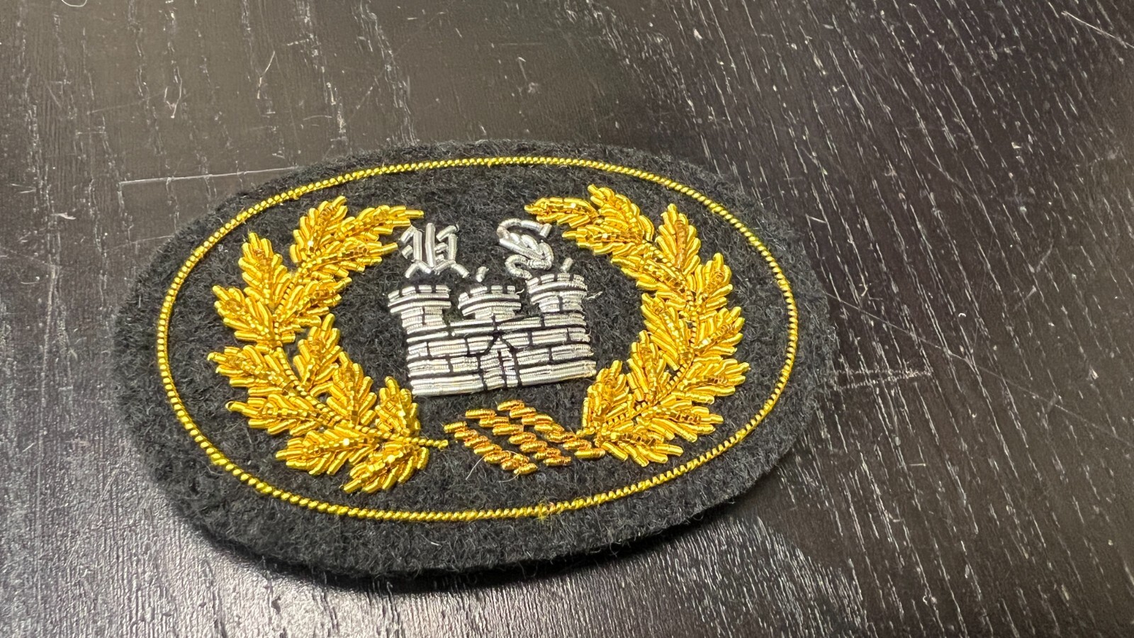 Civil War Engineer Officer's Embroidered SMALL "Castle" Hat Insignia - NEW