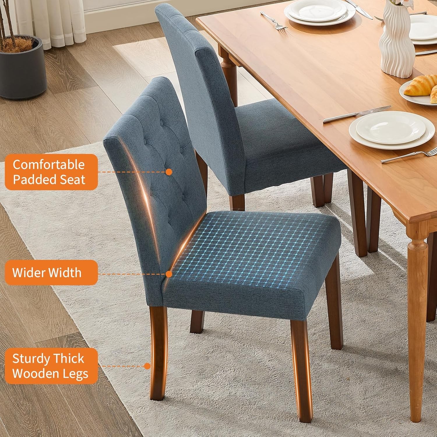 Modern Velvet Dining Chairs Set of 6/4/2 Kitchen Living Room Chair Wooden Legs