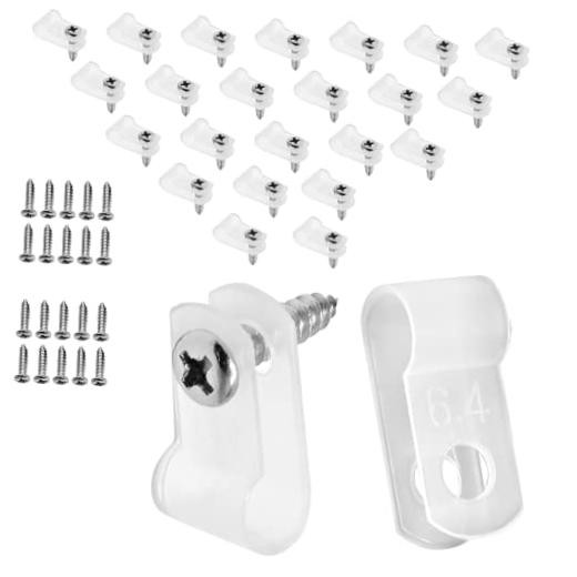 1/4 Inch R-Type Cable Clamps, 120pcs Nylon Wire Cable 1/4 inch/6.4mm White