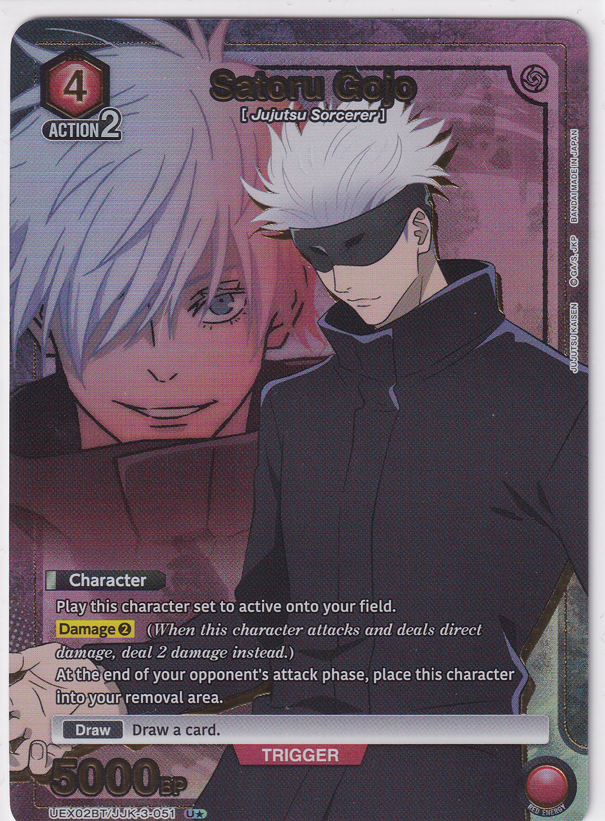 Union Arena Jujutsu Kaisen Satoru Gojo U Star Holo JJK-3-051 Red 5000BP Bandai
