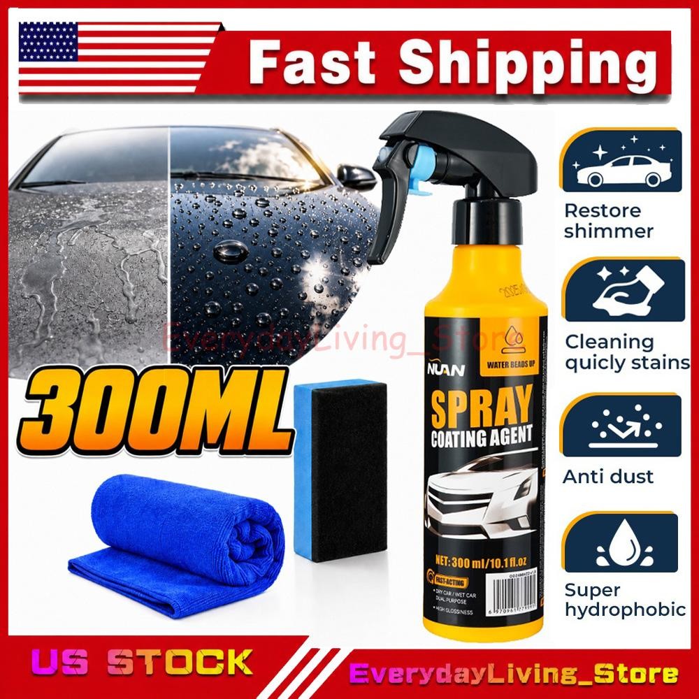 300ML Set Nuan Car Coating Spray |Protection Quick Car Wax Polish US Stock