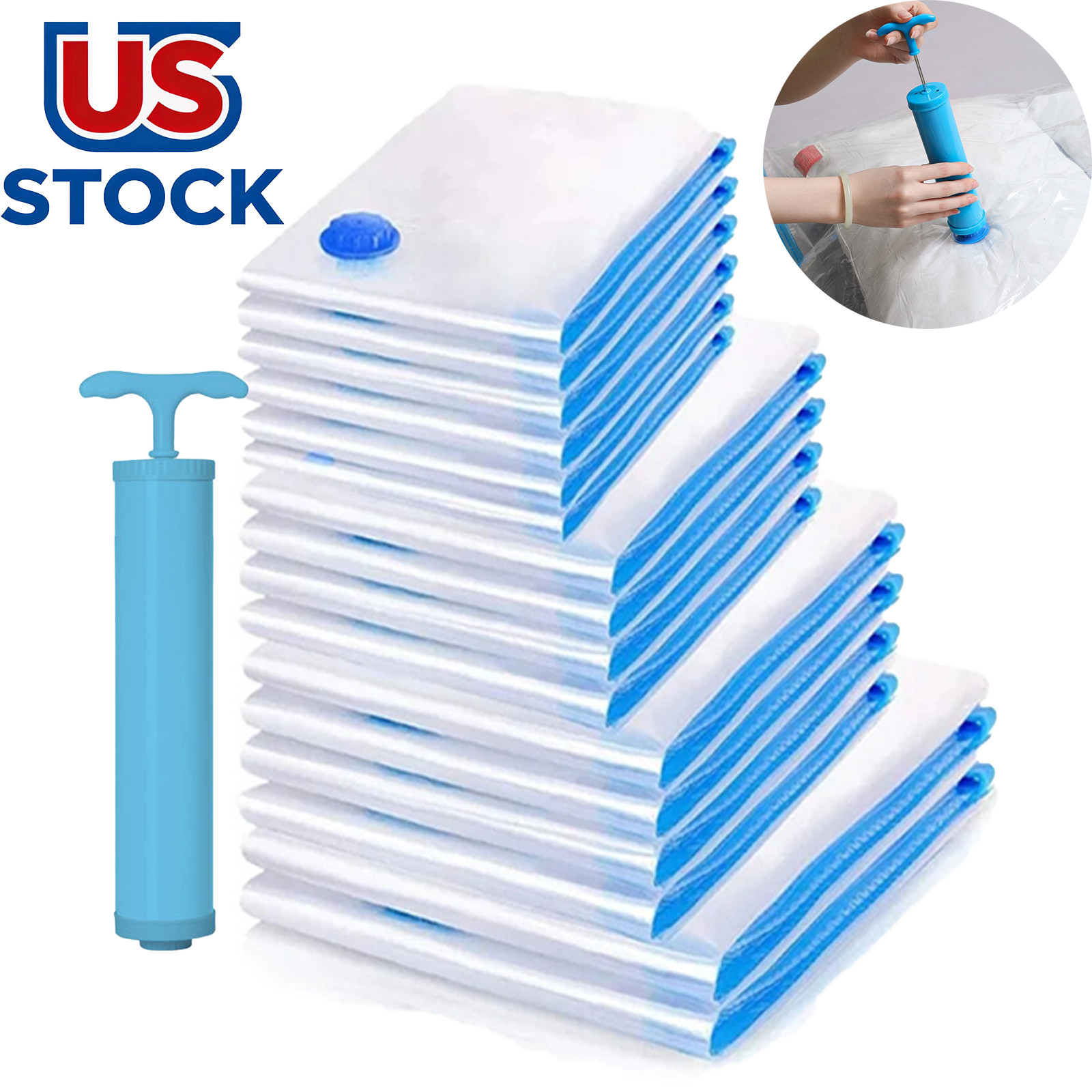10 x Jumbo Vacuum Storage Bags Travel Space Saver Garment Seal Clothes