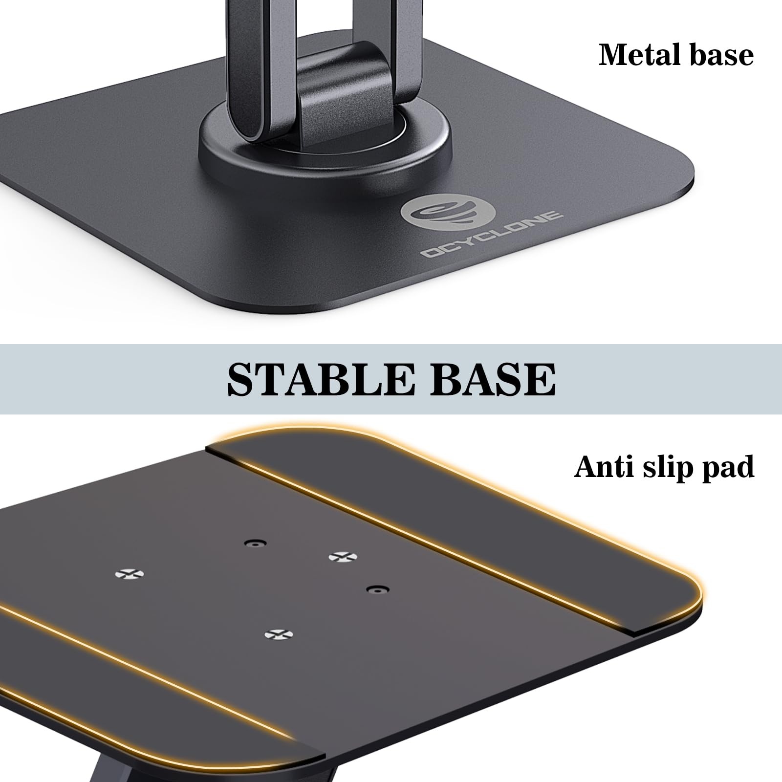 OCYCLONE iPad Stand, 360° Rotating Adjustable Foldable iPad Tablet Stand Hold...