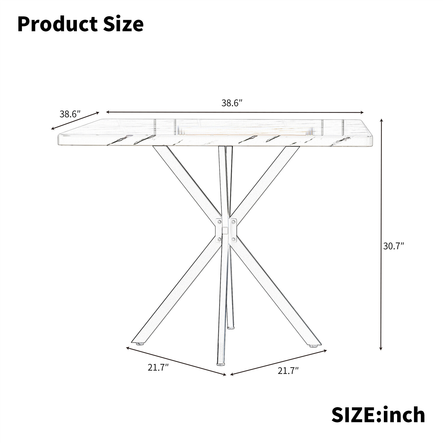 Modern Dining Table Square Dining Table Kitchen Dining Room Table For 4-6 Person