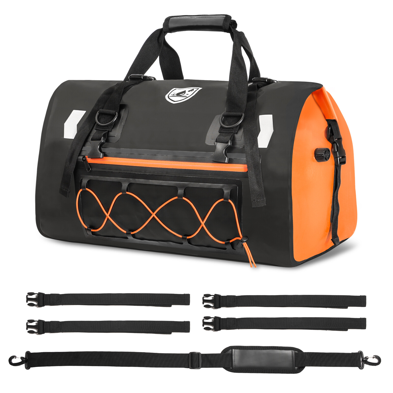 Motorcycle 500D PVC Waterproof Reflective Tail Duffel Bag Saddle Dry Luggage 50L