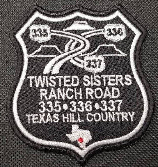 Twisted Sisters Ranch Roads Texas Embroidered Patch Iron On 3x3.25