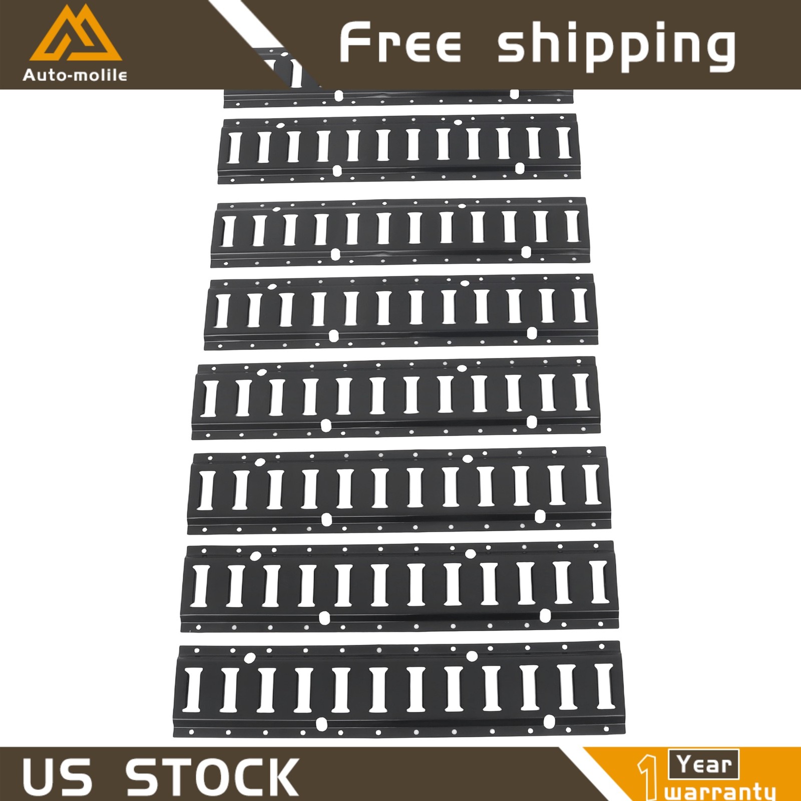 For Vans Trucks ATV 8 Pack 2' E Track Tie Down Rail System Heavy Loads Durable
