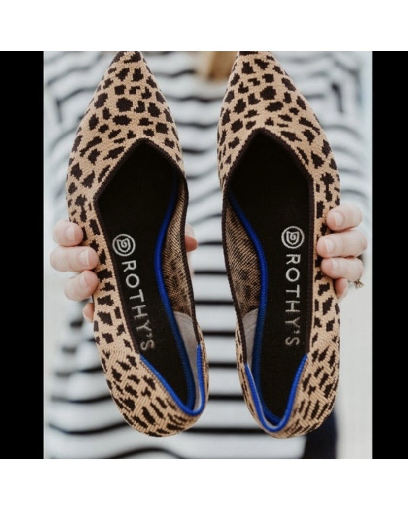 Rothy’s The Point Flats Women’s 8 Leopard Print