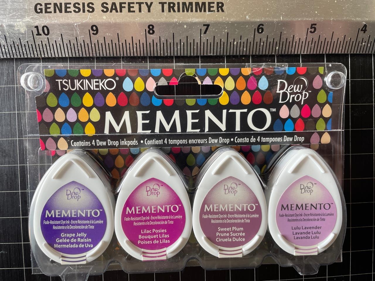 New Tsukineko Memento INK PADS SET 4 Dew Drop inkpads JUICY PURPLE