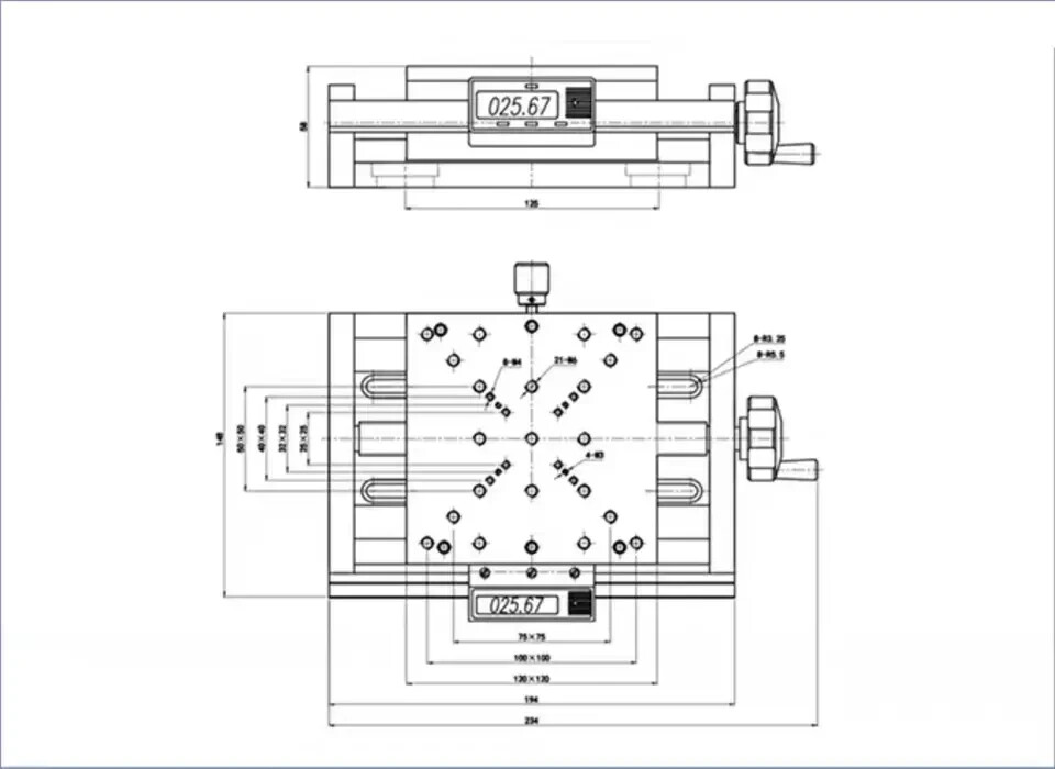 120x120MM Digital Display Stage Slide Table Displacement Platform 50MM
