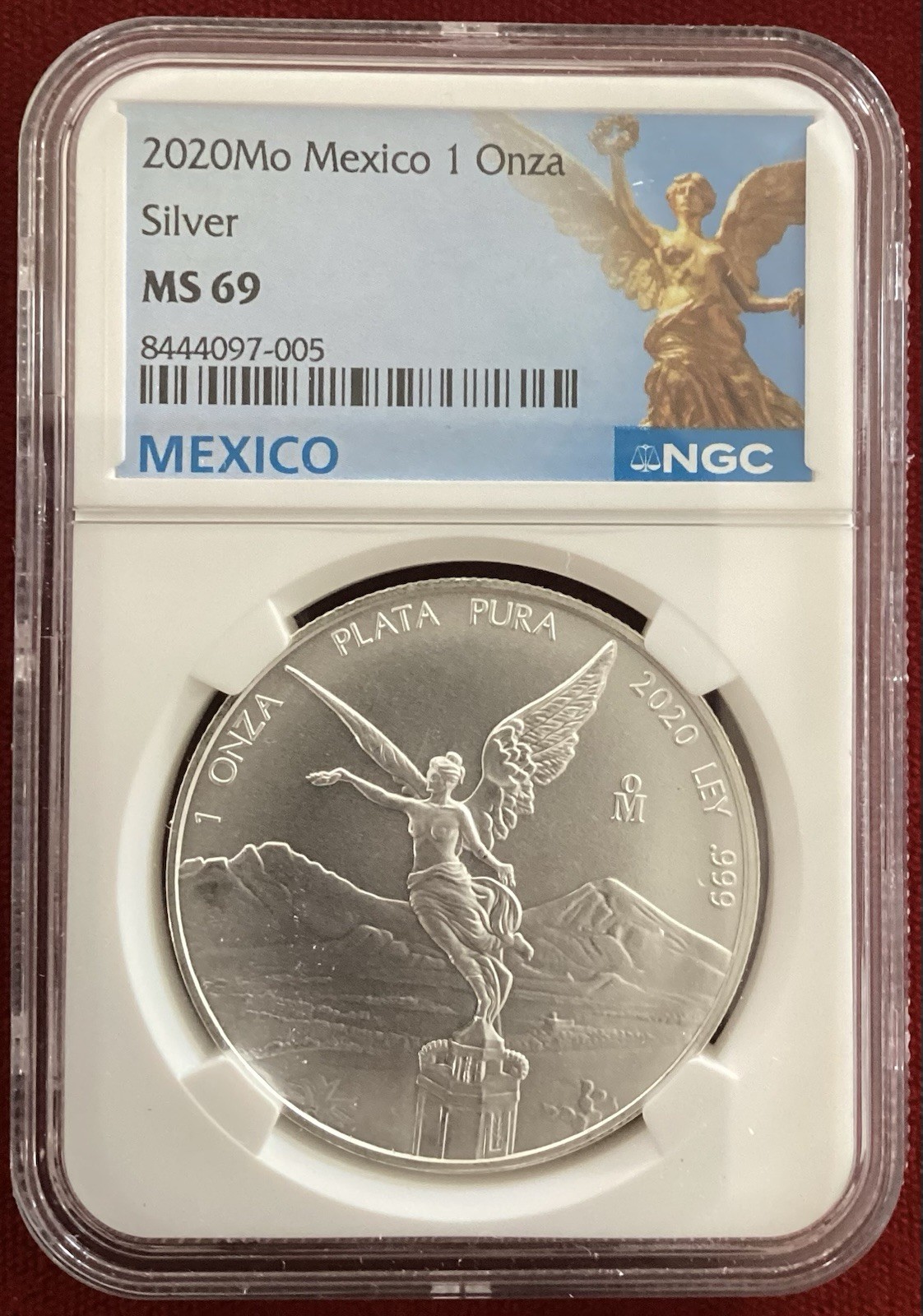 🔥🔥2020–1 oz Mexico Libertad Graded by NGC Silver .999 Blue Angel Label🔥🔥