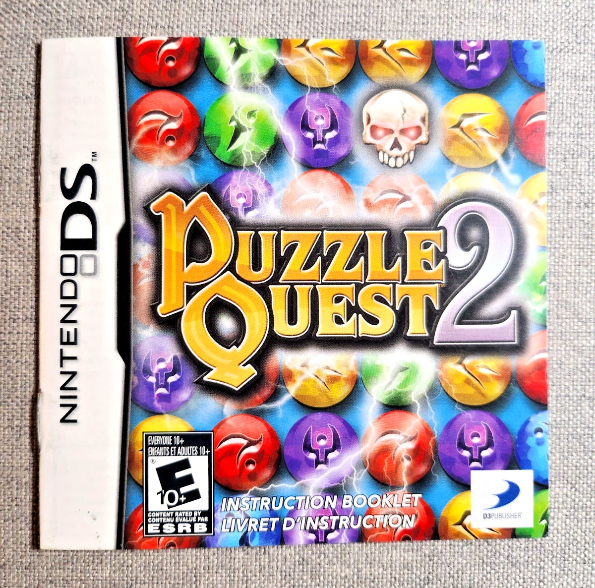 Puzzle Quest 2 Instruction Manual Only - Nintendo DS