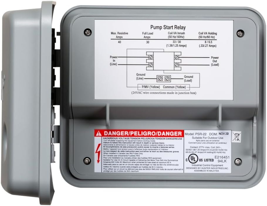 Hunter PSR-22 Pump Start Relay PSR22 Controller - NEW - irrigation system w key