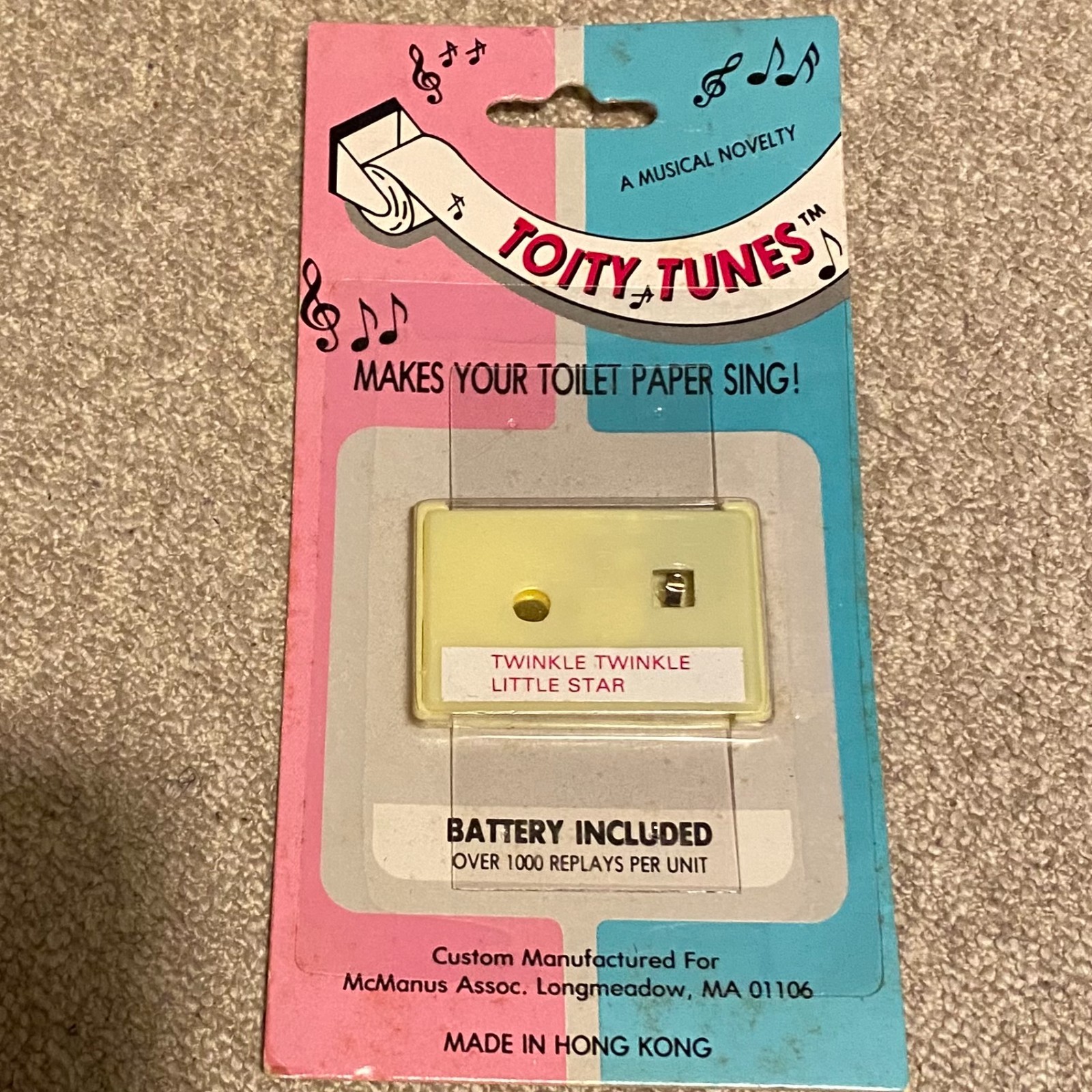 NOS Toity Tunes Novelty Toilet Paper Music Box Plays TWINKLE TWINKLE LITTLE STAR