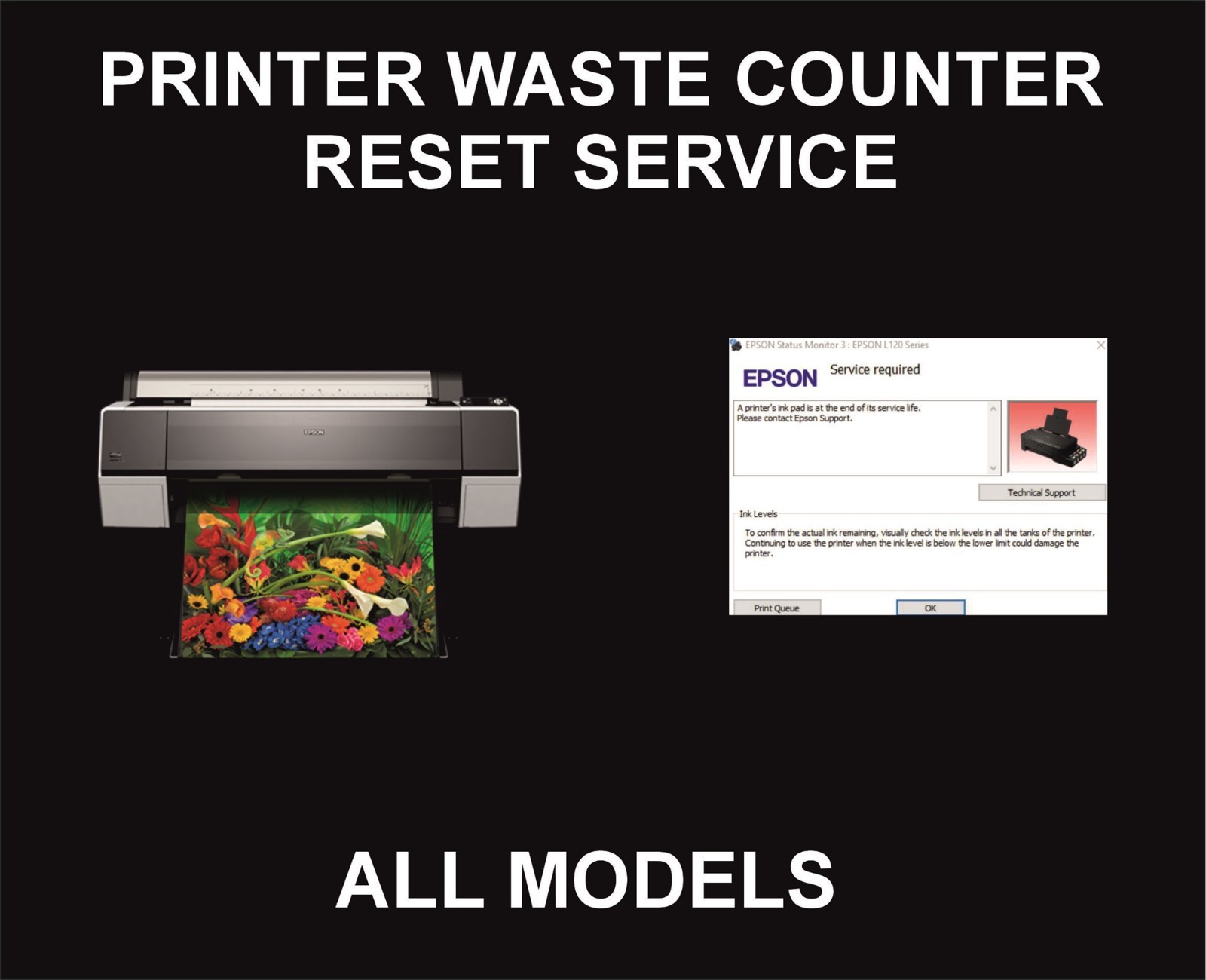 Printer Waste Counter Reset, Repair, For All Printers