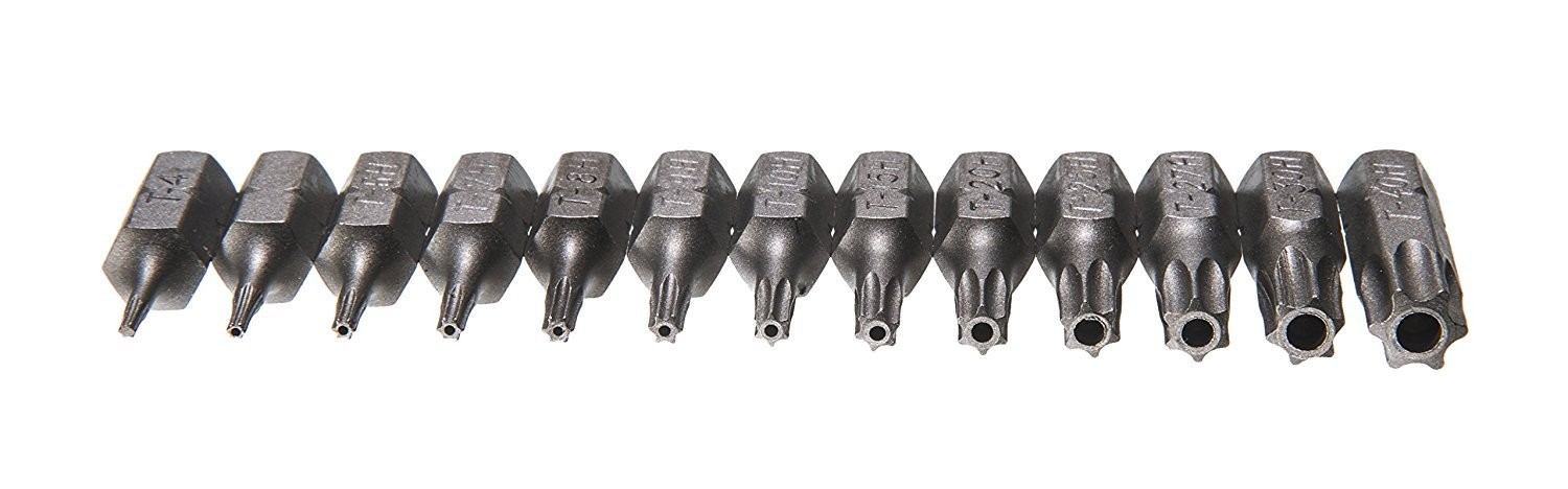 70093-13-Piece Tamper Resistant Star Bit Set - S2 CNC'd Security Bits - Stora...