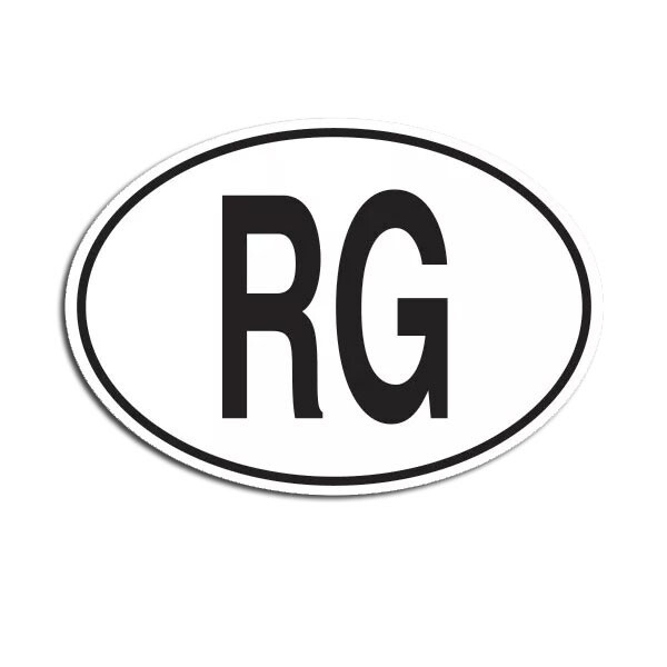 RG Guinea Country Code Oval Sticker