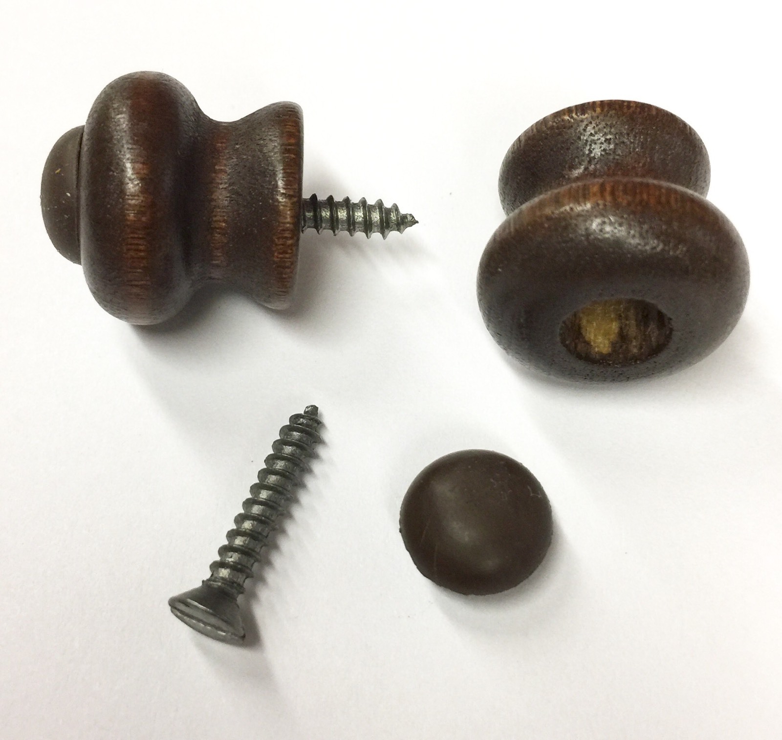 1 Pair Wood Piano Fallboard/Key Cover/Desk/Cabinet Knobs Brown Mahogany 3/4"