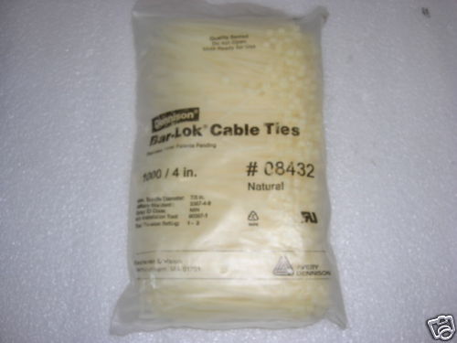 Bag of 1000 PCS 4" Cable zip Ties AVERY DENNISON 08432 Natural NEW