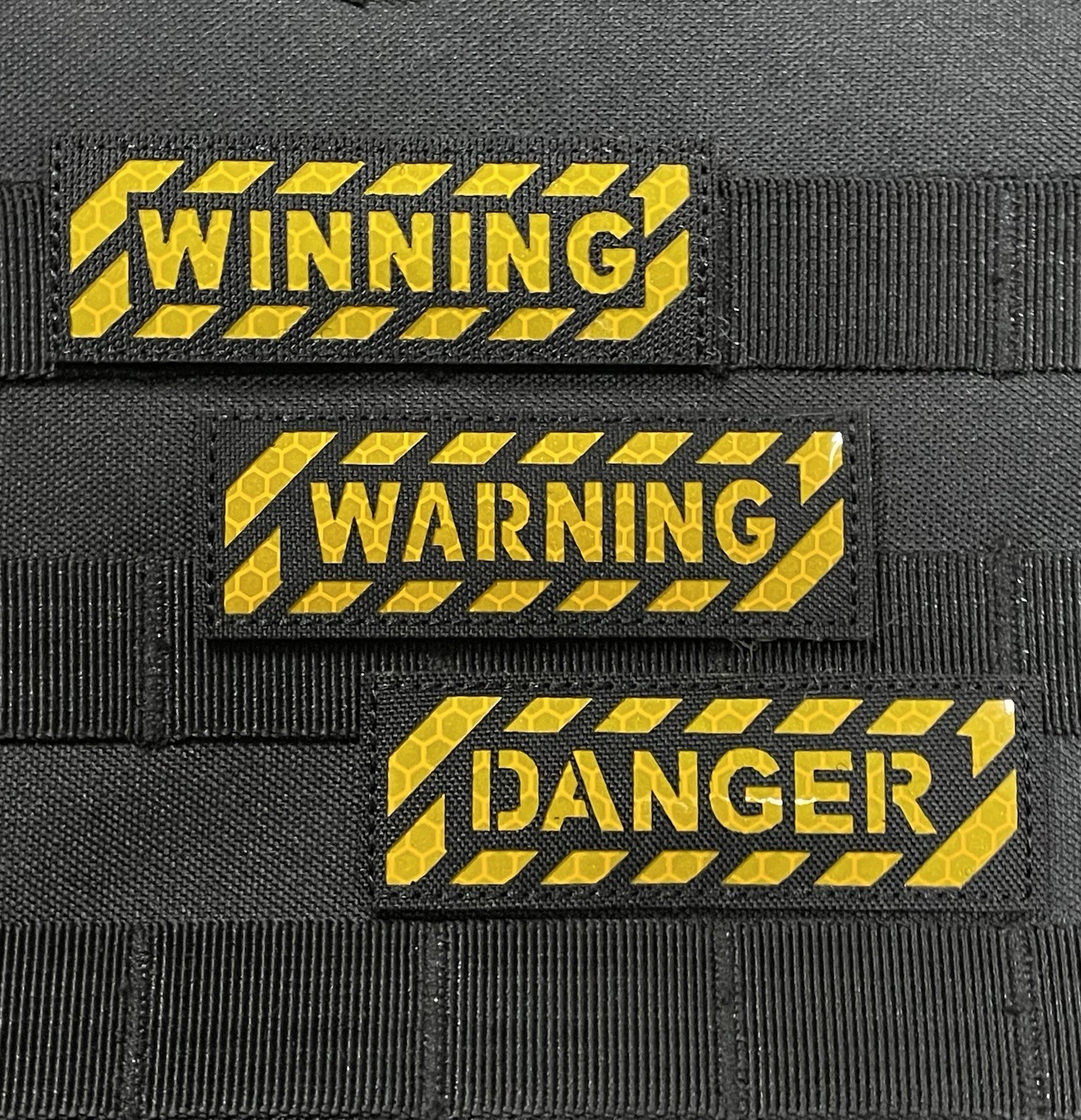 Danger Reflective Patch IR Infrared Hook Loop Yellow