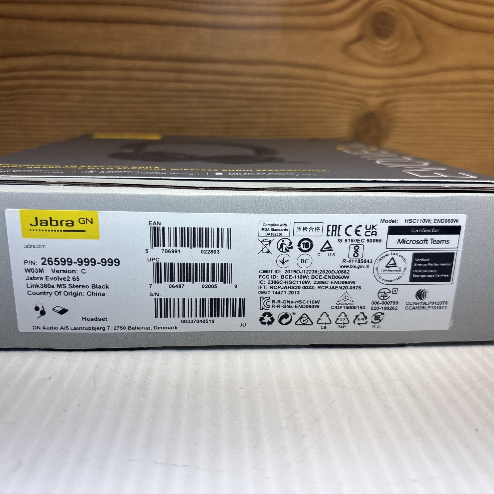 Jabra GN Evolve 2 65 Bluetooth Wireless/USB-A On Ear Headset New Open Box