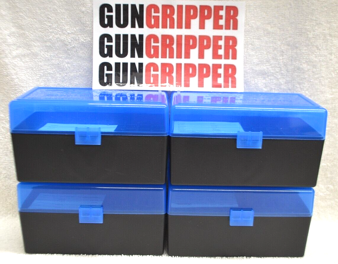 4 x AMMO BOXES BLUE 50 Round 308 / 243 / More- Berry's Plastic Container