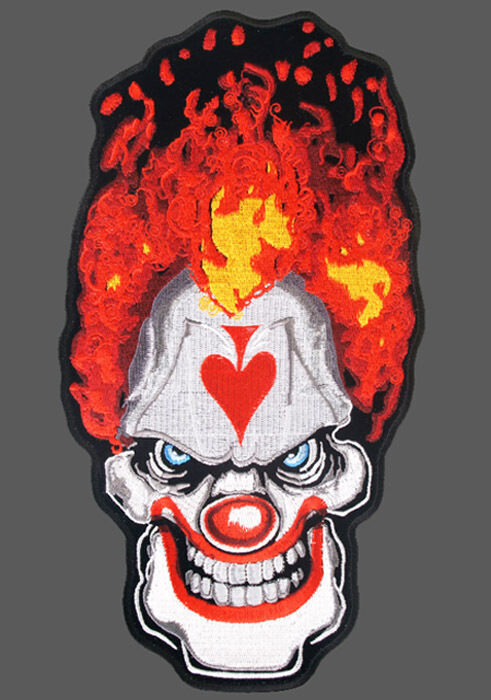 CLOWN SPADE EMBROIDERED VEST JACKET BIKER PATCH