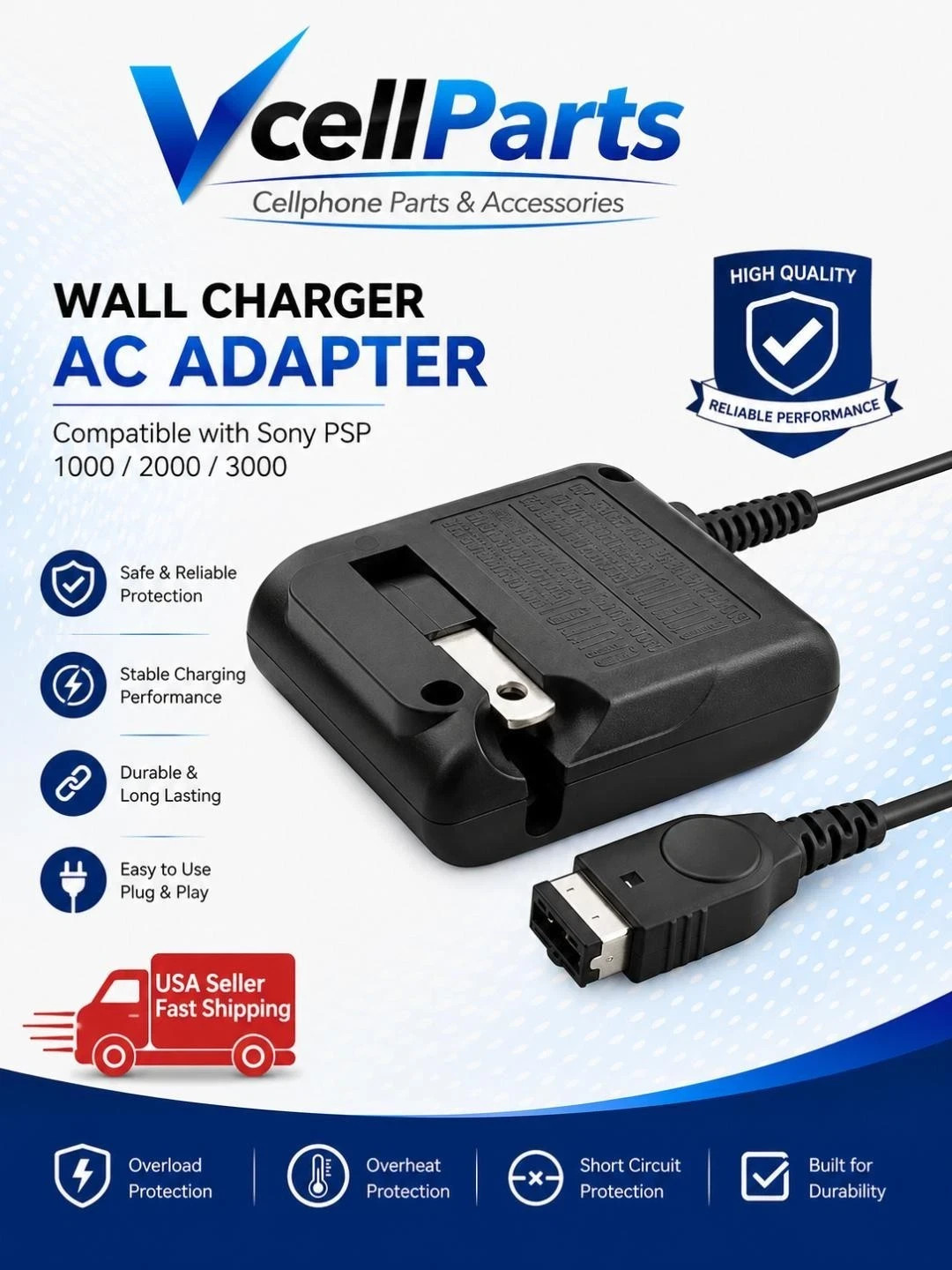 New Wall Adapter Charger Cable For Nintendo DS Game Boy Advance GBA SP