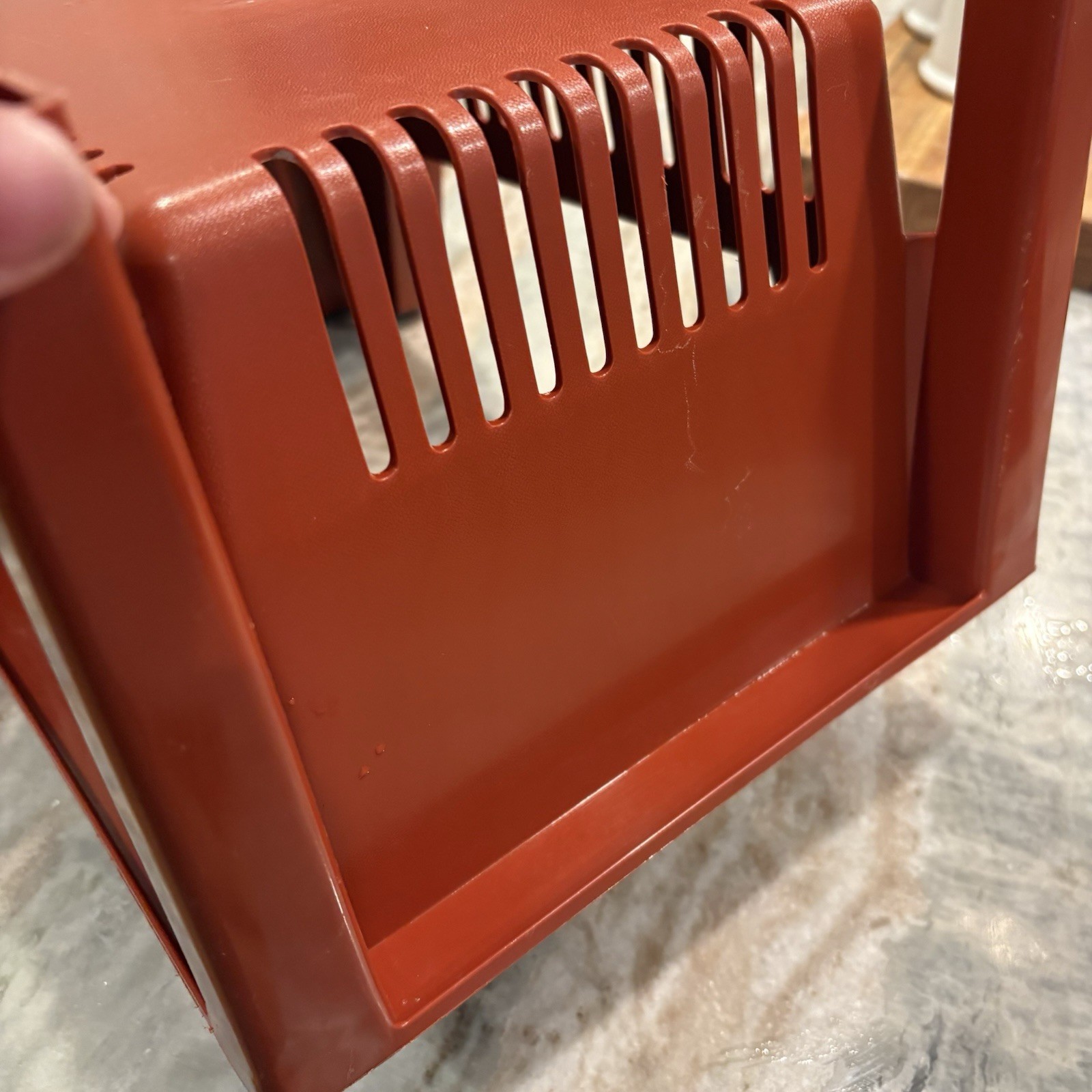 Vintage 1970’s Rubbermaid 3009 Stackable Storage Bin Burnt Orange Organizer