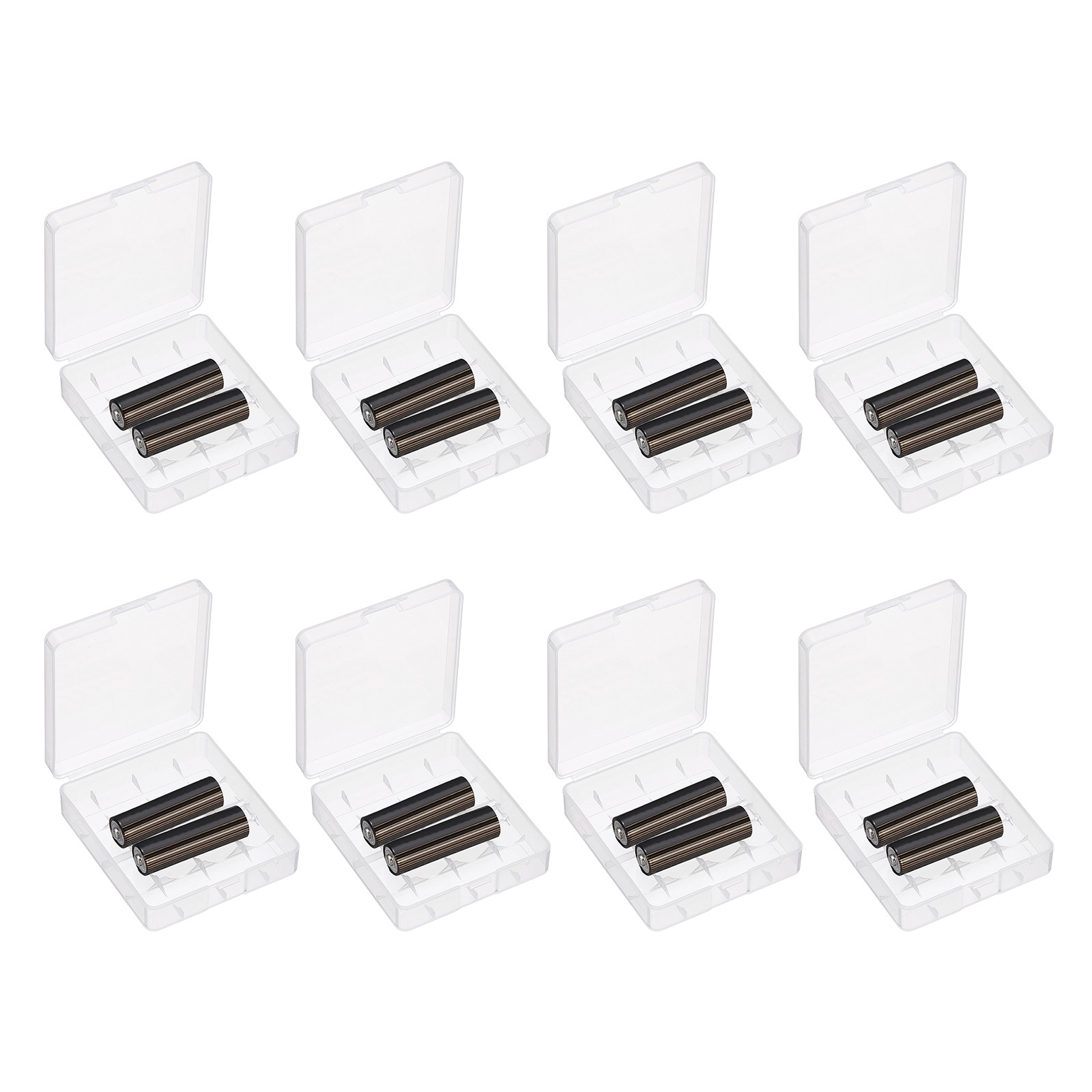 Battery Organizer Storage Box, 4 x 18650 Batteries Clear Case Holder 8Pcs