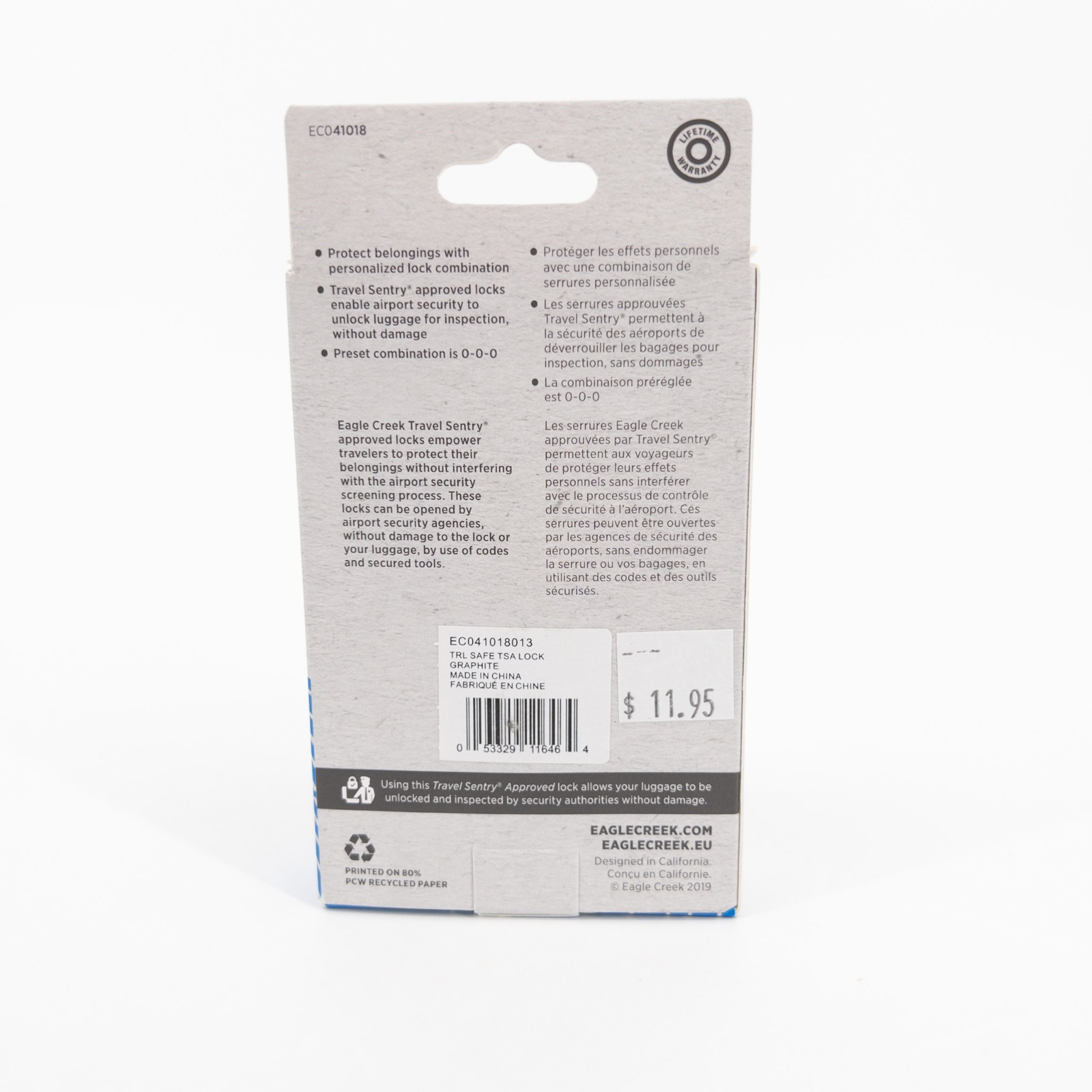 Eagle Creek Travel Safe TSA Lock | Graphite | EC041018
