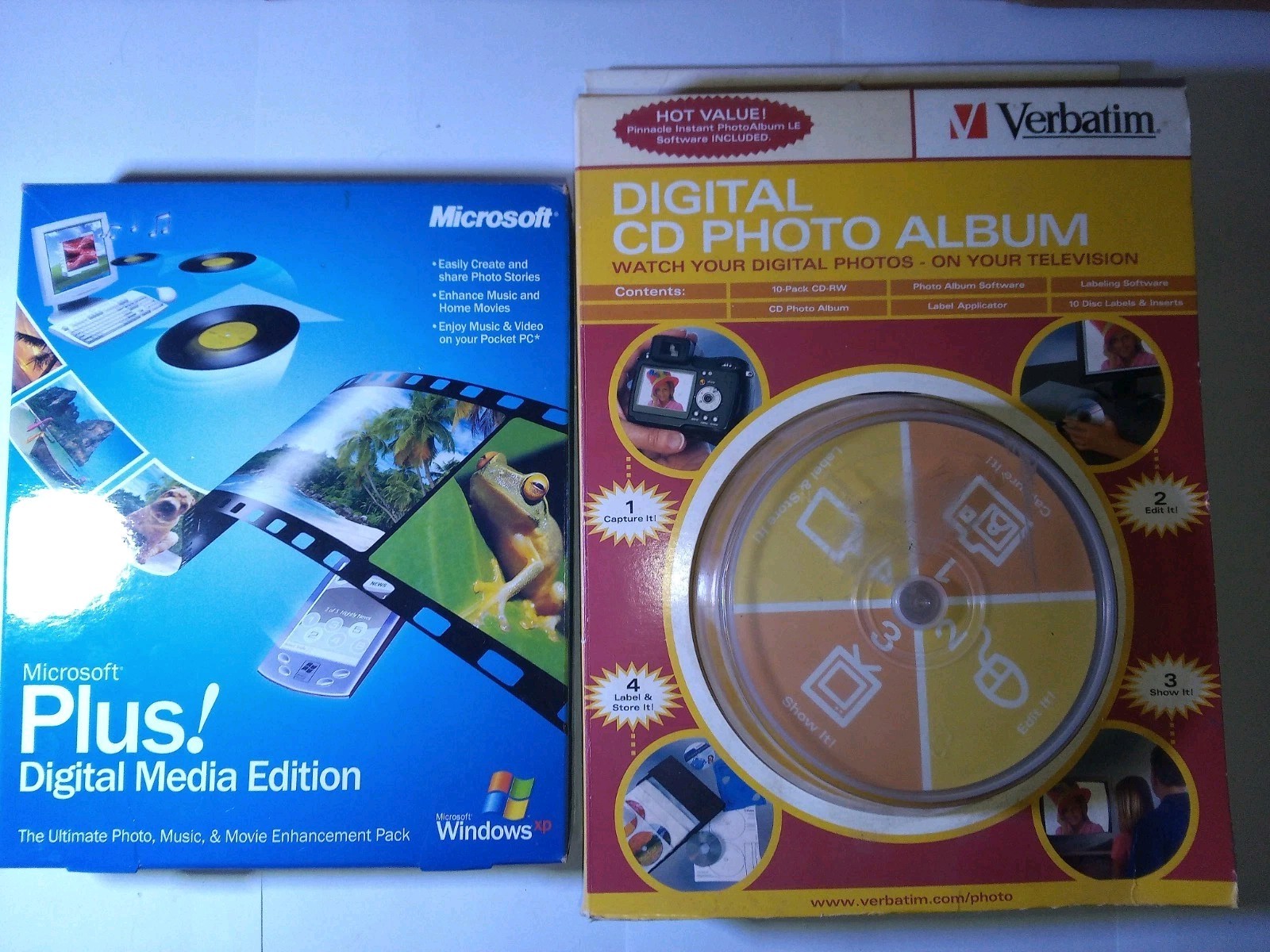 Microsoft Plus! Digital Media Edition & Verbatim Digital CD Photo Album $5 Each