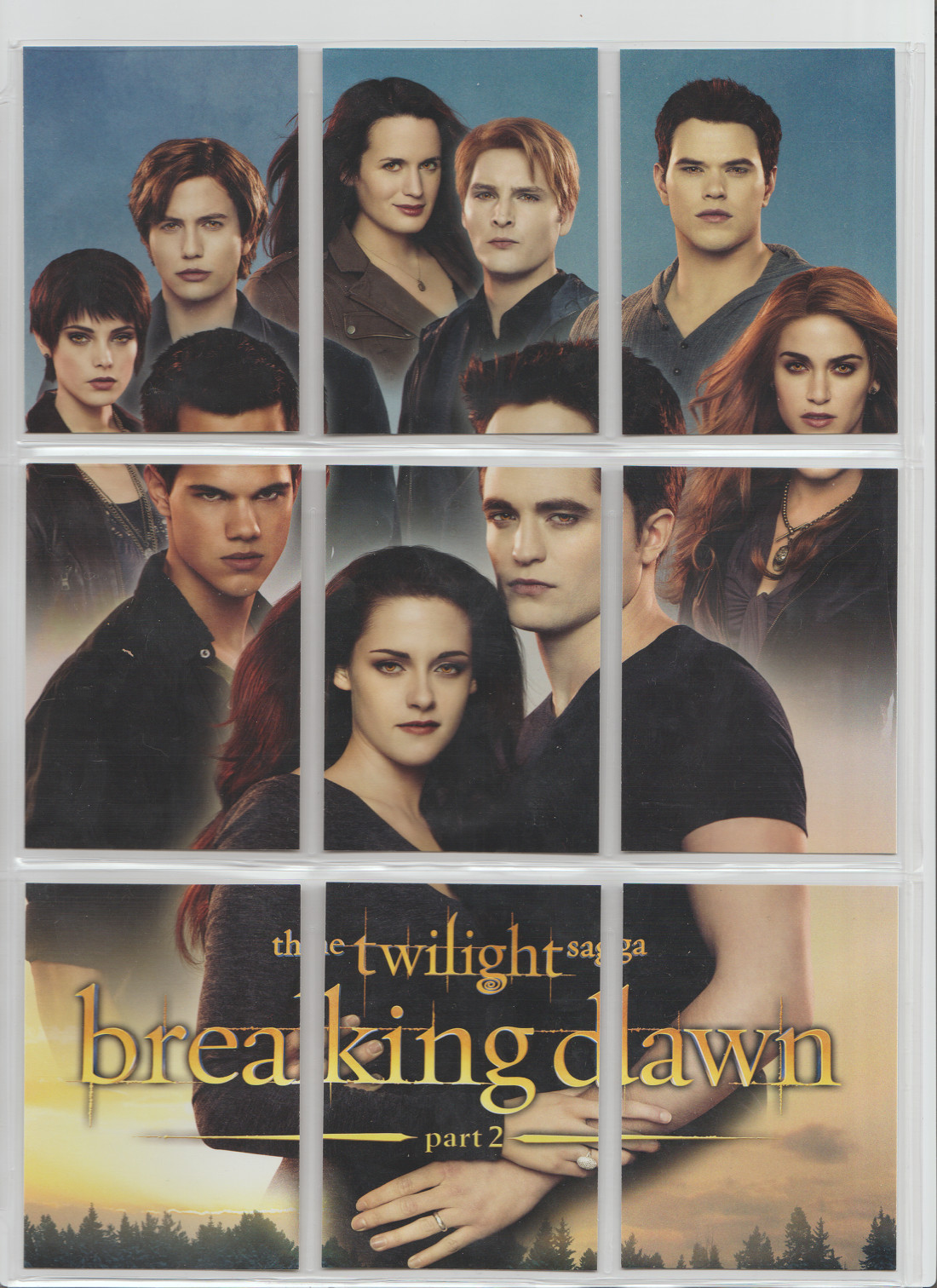 Twilight Saga Breaking Dawn Part 2 Puzzle Trading Cards Set of 9