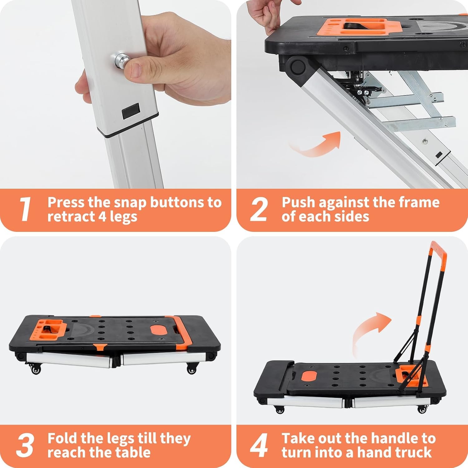 7-in-1 Multifunctional Folding Workbench & Work Table with Wheels Workstation