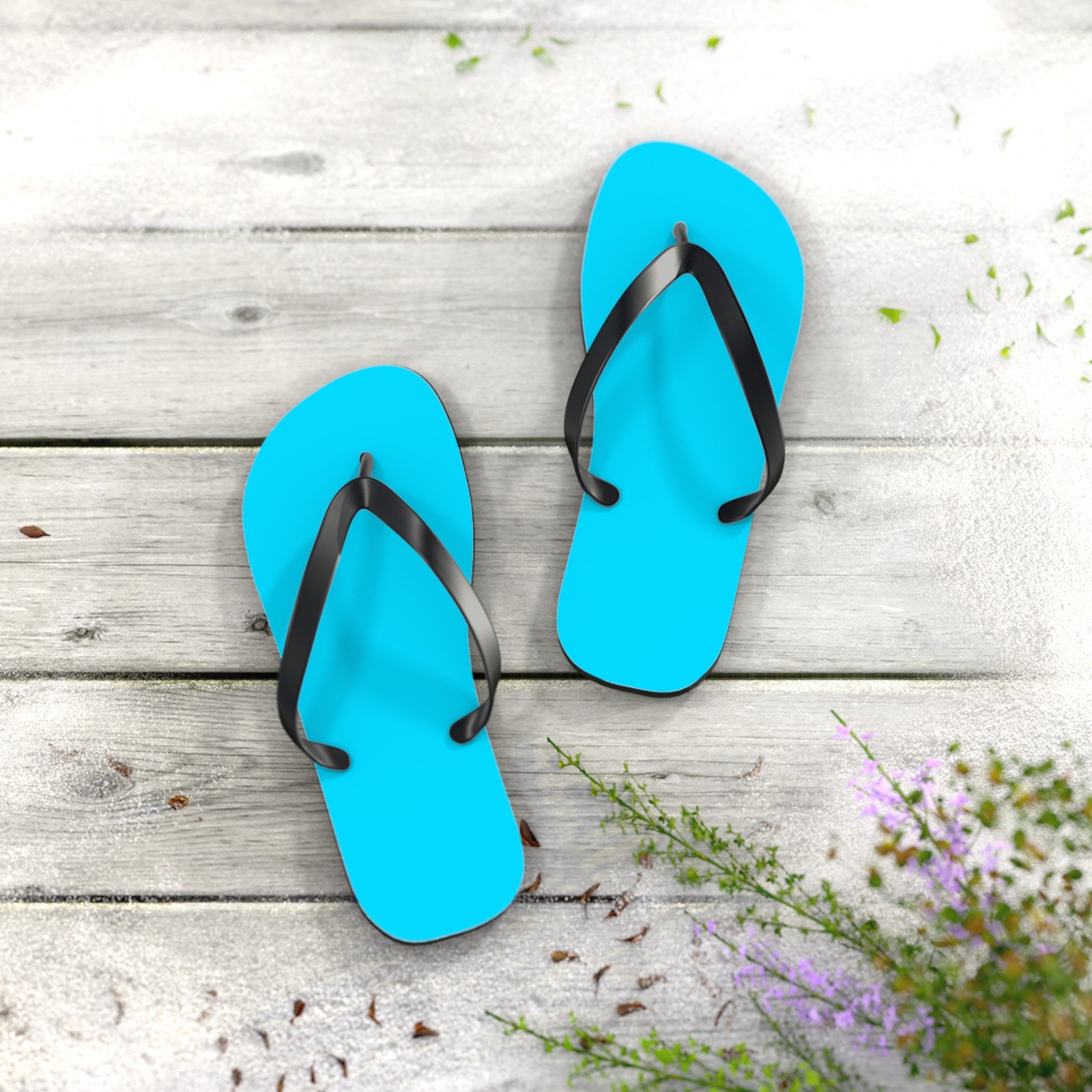 Turquoise Flip Flops, Sandals Slides, Summer Footwear, Brand New