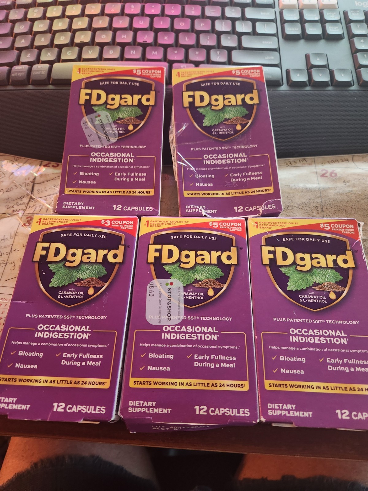 FDgard Occasional Indigestion Capsules, Digestive Support, 12 x5=60EXP 02/2027+