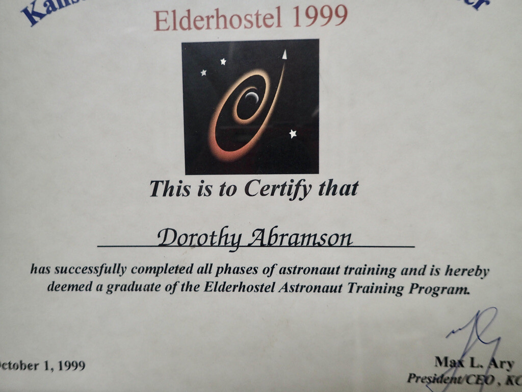 Kansas Cosmosphere & Space Center (2) Astronaut Training Program Certificates