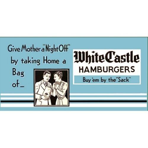 MARX 5"x3 1/4" WHITE CASTLE HAMBURGER BILLBOARD SIGN INSERT Fits 0226/LIONEL 310