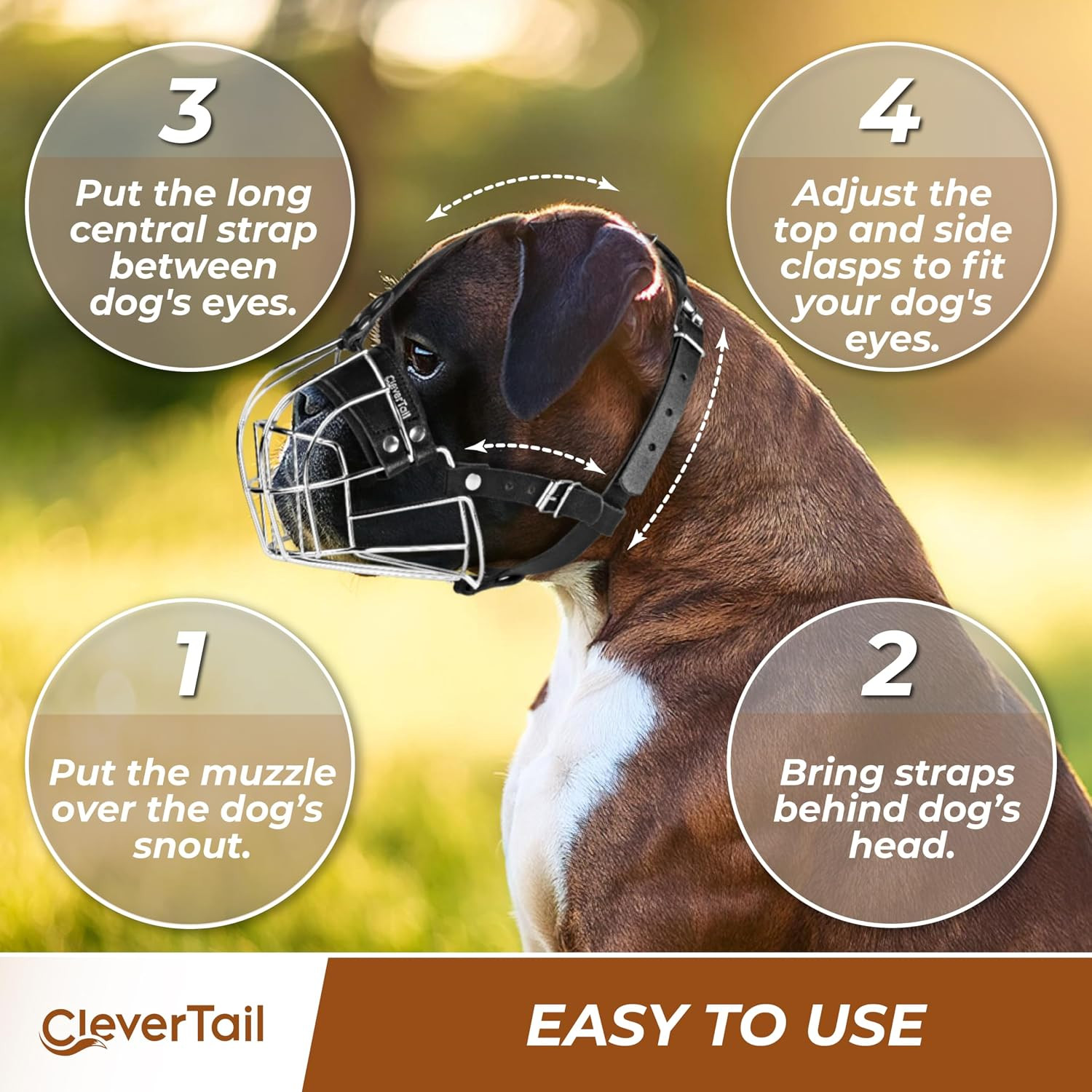 Metal Muzzle for Boxer Dog Breed – Bite Proof Boxer Muzzle for Medium and Large