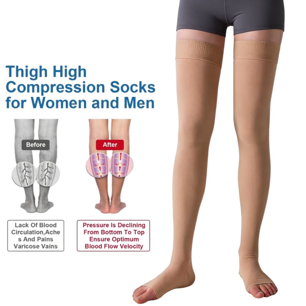 1x Full Leg Support Varicose Veins Thigh Long Compression Socks Stocking