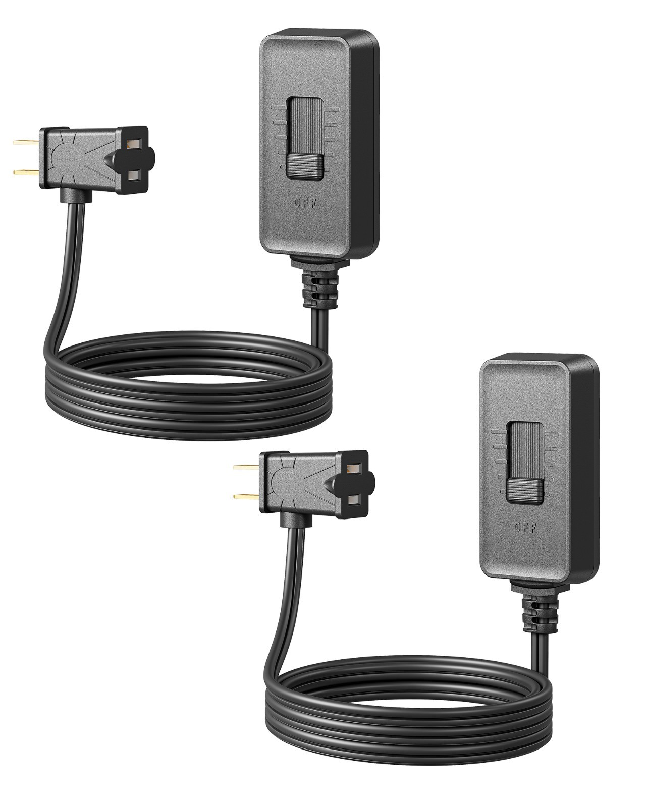 DEWENWILS Inline Lamp Dimmer w/6.6ft Cord, No Wiring Needed, 2 Pack, Black