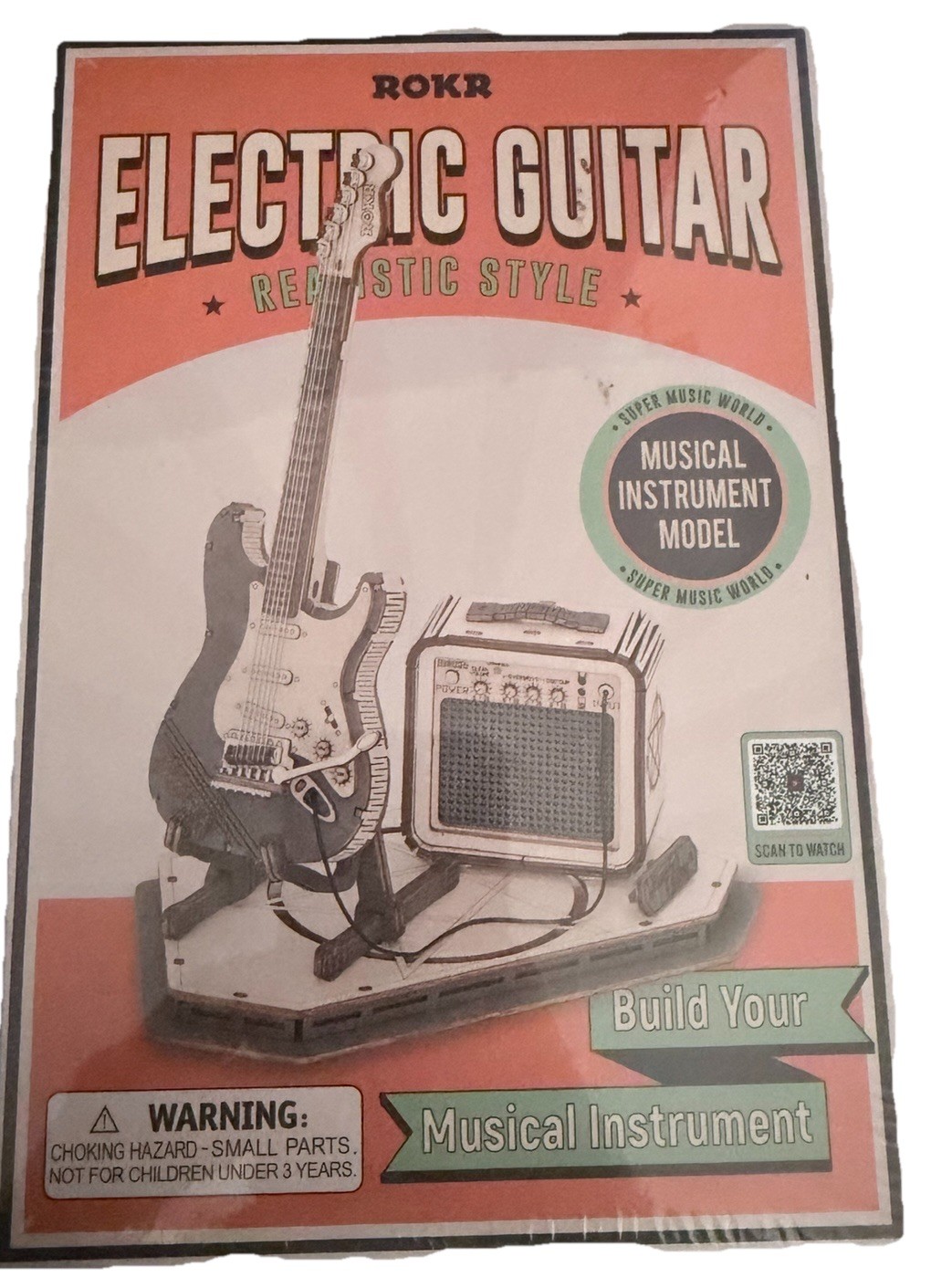 ROKR Electric Guitar & Amp Sealed ROBOTIME Wooden Musical Instrument Model Kit
