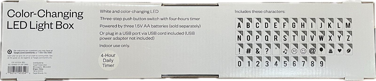 Color Changing LED light box by Room Essentials, New in Box!
