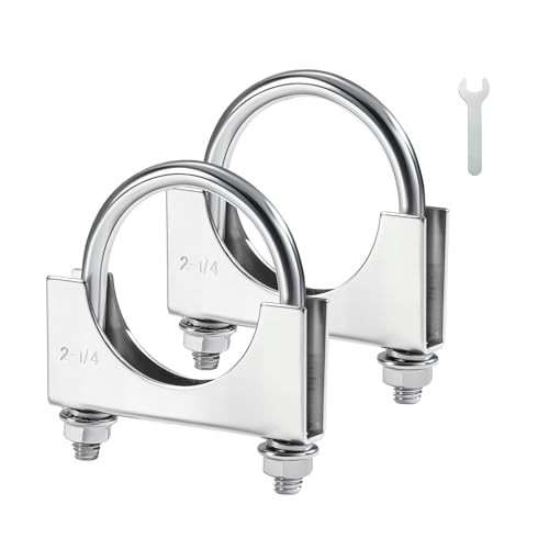 Heavy Duty U Bolt Exhaust Clamp 1/4 Inch Stainless Steel U Muffler 2.25" 2