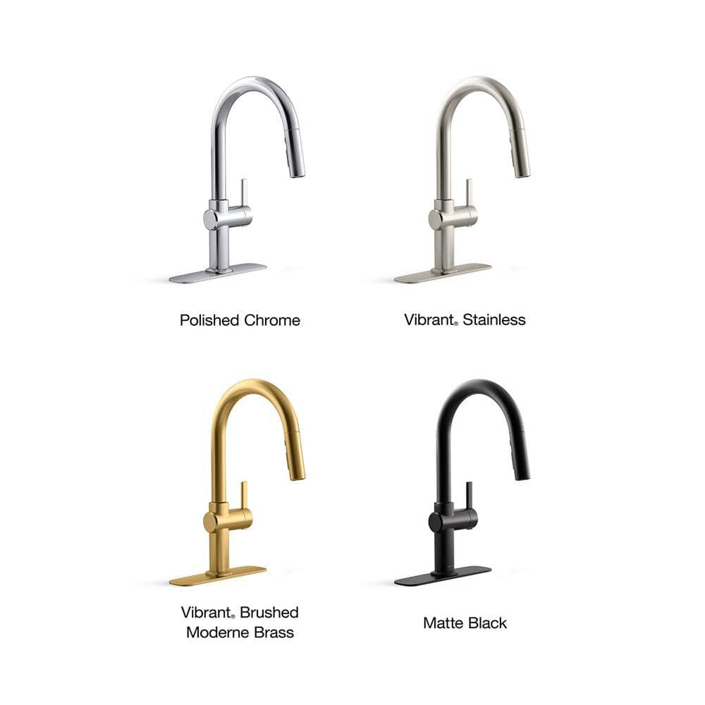 KOHLER Clarus Single Handle Pull Down Sprayer Kitchen Faucet in Matte Black