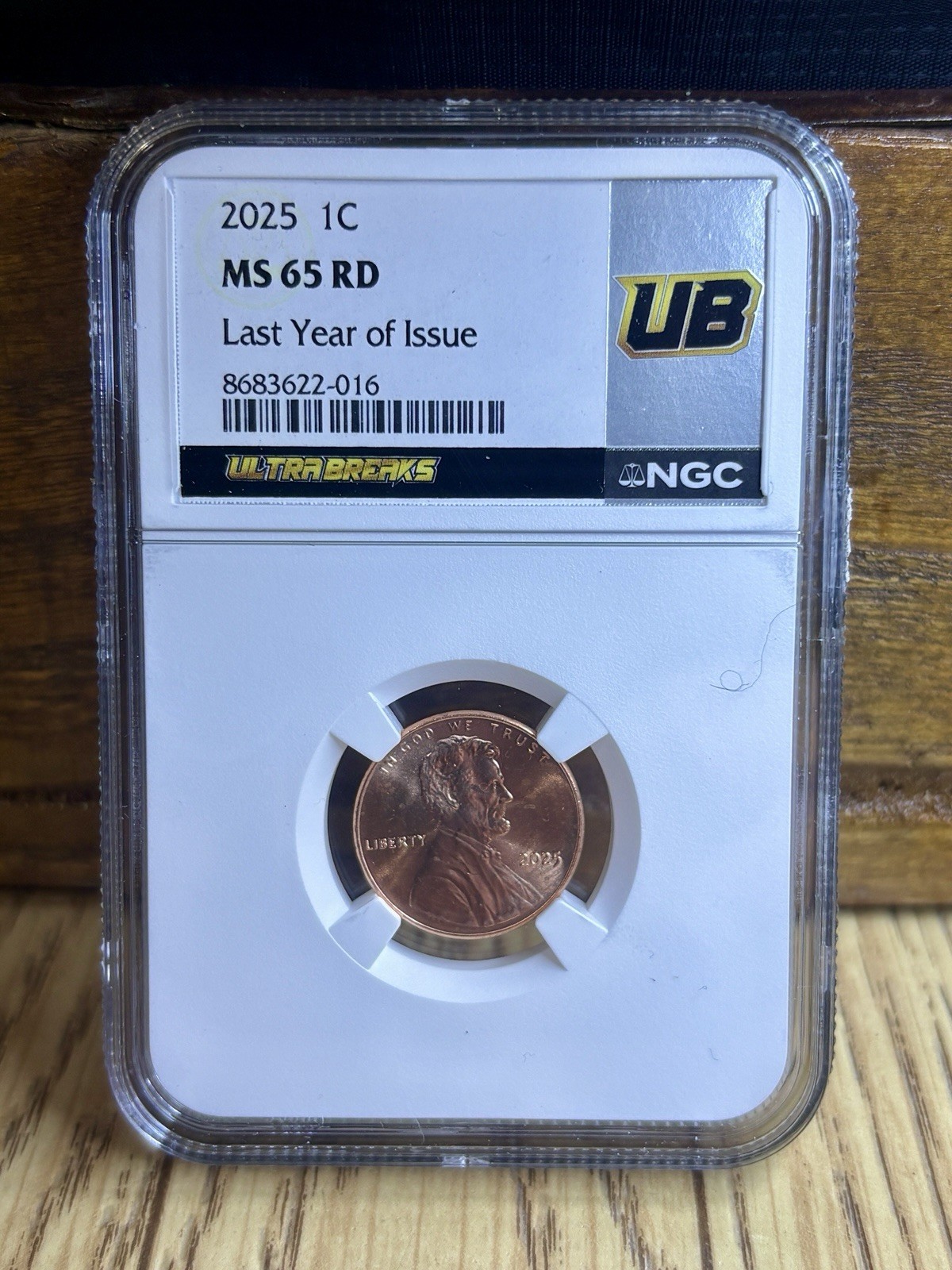 2025 P Lincoln Shield Cent 1C NGC MS65 RD Last Year Of Issue Label