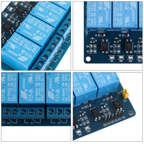 4 Channel DC 12V Relay Module with Optocoupler Control Board and 4 Channel 12V