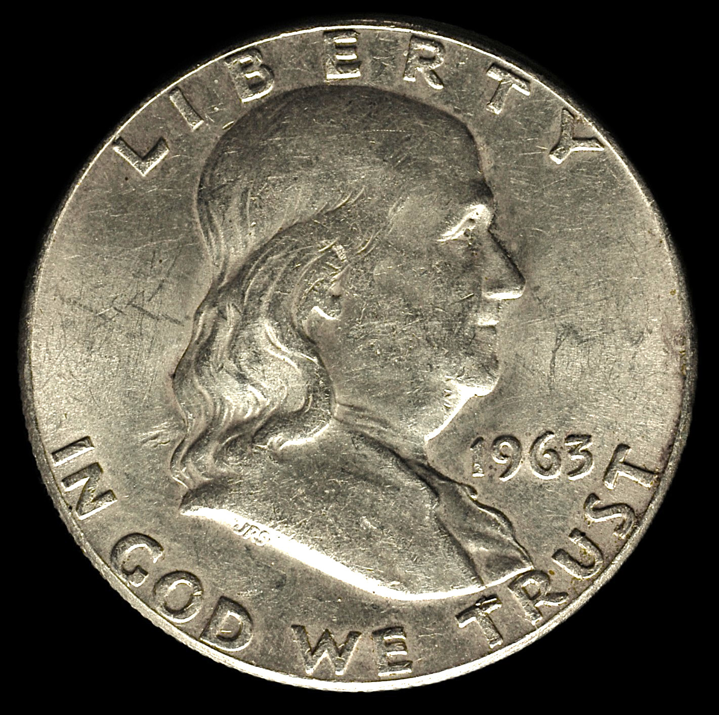 1963-P Franklin Half dollar: 90% silver, ungraded, limited circulation