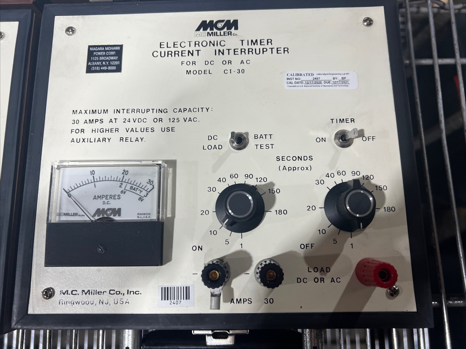 (1) MCM M.C. Miller Co. Inc. Current Interrupter CI-30 AC/DC Electronic Timer.